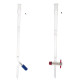 Columna de vidrio para cromatografía borosilicato 3.3 con llave de paso PTFE y frita sinterizada