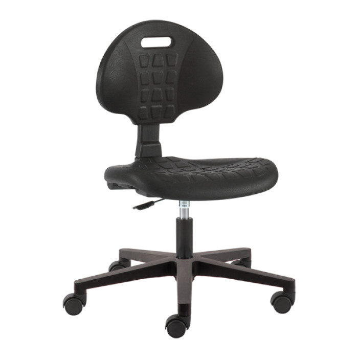 Silla baja de laboratorio con ruedas