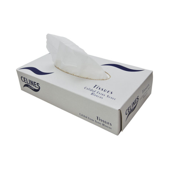 Pañuelos de celulosa doble capa caja dispensadora 100 servicios