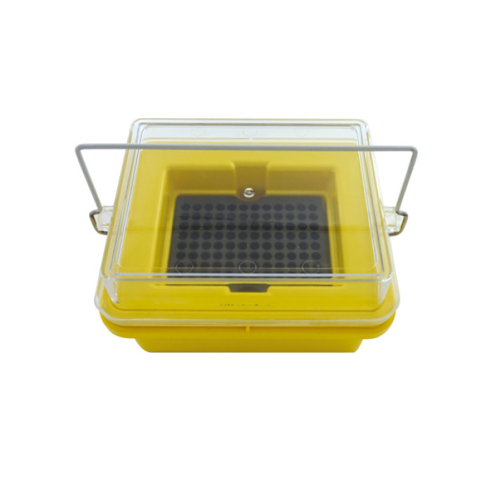 Bloque refrigerador para PCR 96 pocillos 0,2 ml policarbonato amarillo