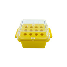 Bloque refrigerador para microtubos y criotubos 12 posiciones 2 ml policarbonato amarillo