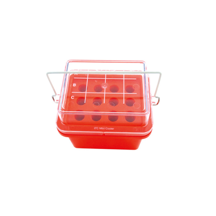 Bloque refrigerador para tubos de centrífuga 12 posiciones 15 ml cooler de policarbonato
