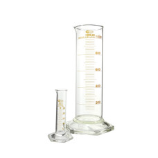 Probeta graduada base hexagonal forma baja clase B borosilicato 3.3