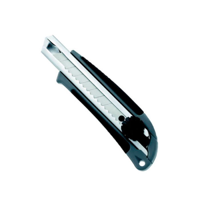 Cutter profesional 18 mm mango ergonómico antideslizante con bloqueo de cuchilla