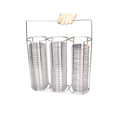 Soporte para placas Petri 90 mm acero inoxidable 3 columnas