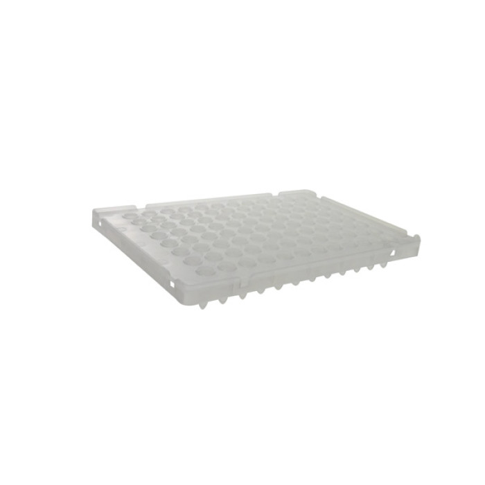 Placa 96 pocillos para PCR y qPCR polipropileno USP VI libre de DNasa RNasa e inhibidores