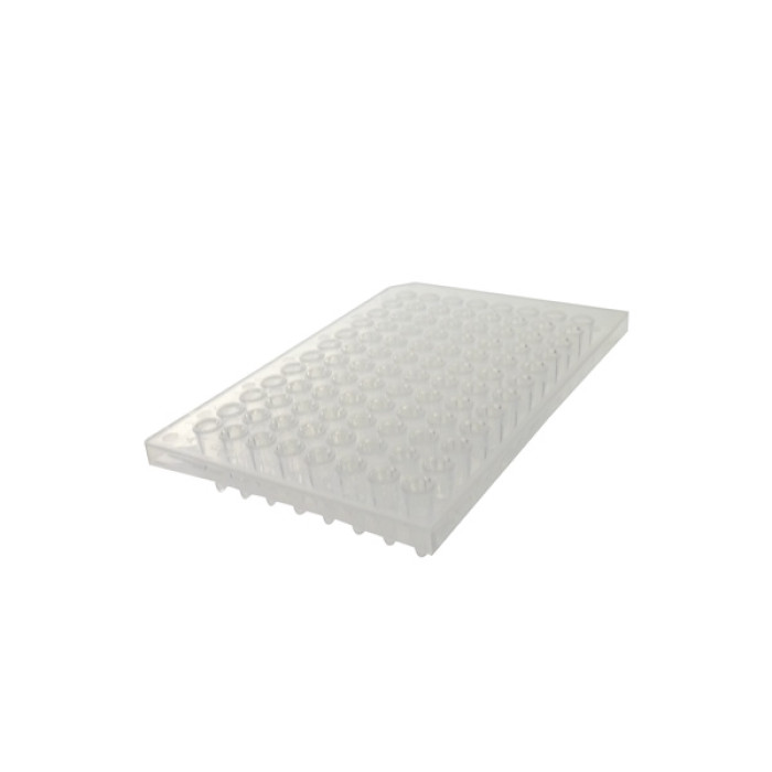 Placa 96 pocillos para PCR y qPCR polipropileno USP VI libre de DNasa RNasa e inhibidores