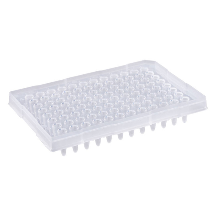 Placa 96 pocillos para PCR y qPCR polipropileno USP VI libre de DNasa RNasa e inhibidores