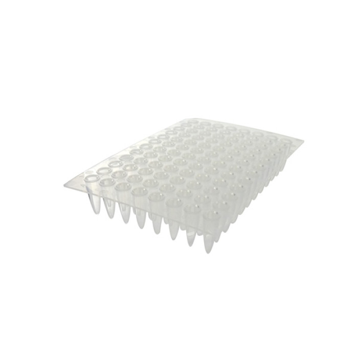 Placa 96 pocillos para PCR y qPCR polipropileno USP VI libre de DNasa RNasa e inhibidores