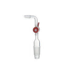 Adaptador esmerilado macho con llave de paso PTFE borosilicato 3.3 — oliva 9 mm
