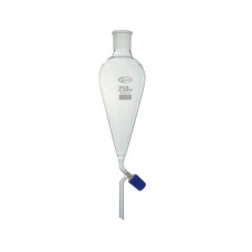 Embudo de decantación con llave de aguja y tapón de plástico borosilicato 3.3 GLASSCO