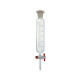 Embudo de goteo cilíndrico con llave PTFE y tapón borosilicato 3.3 Glassco