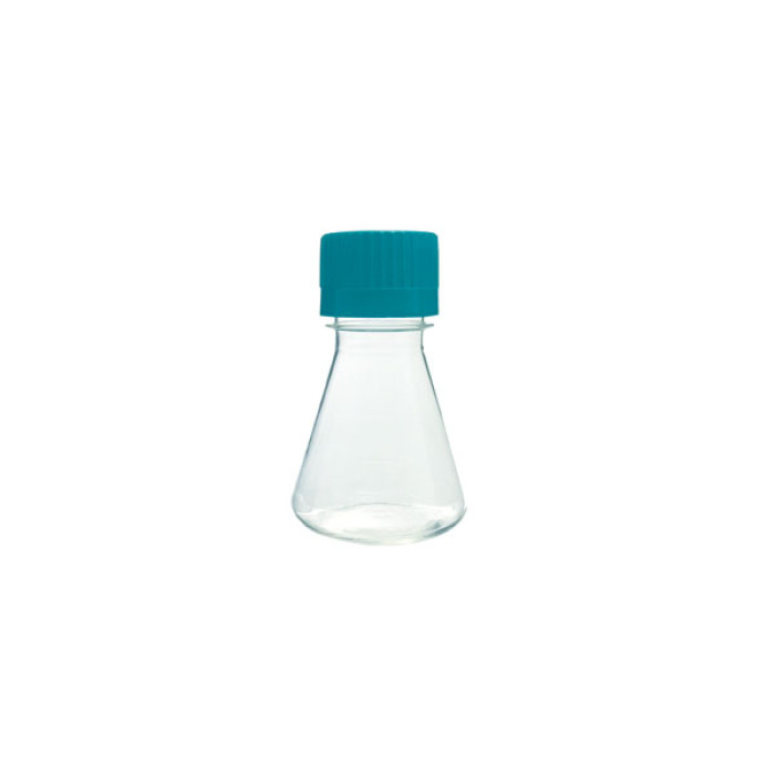 Matraz Erlenmeyer estéril cultivo celular tapón venteo filtro 0,22 µm uso único