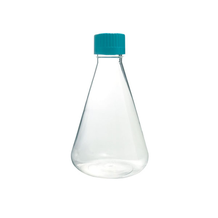 Matraz Erlenmeyer estéril cultivo celular tapón venteo filtro 0,22 µm uso único