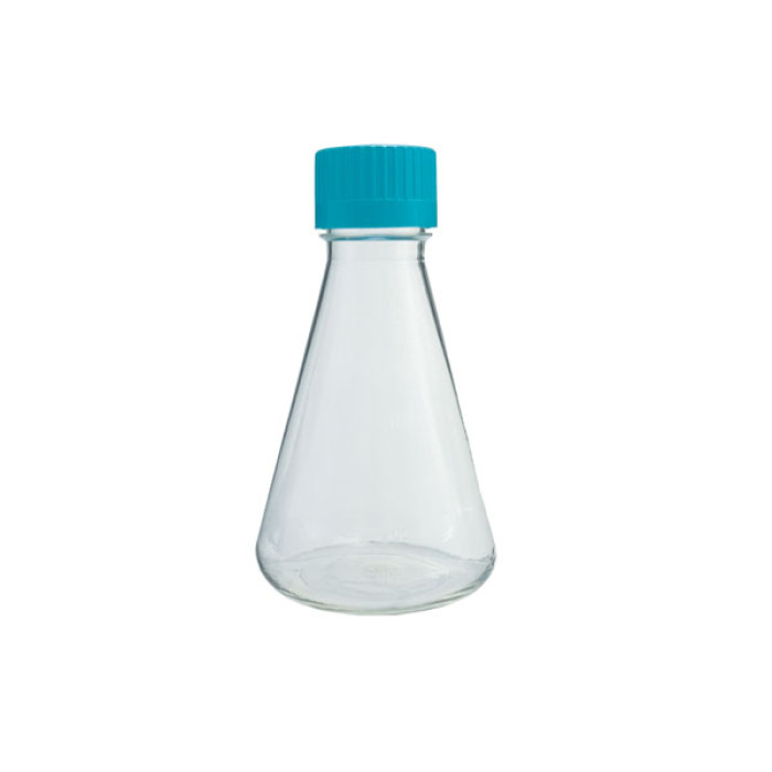 Matraz Erlenmeyer estéril cultivo celular tapón venteo filtro 0,22 µm uso único