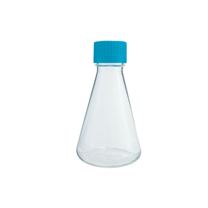 Matraz Erlenmeyer estéril cultivo celular tapón venteo filtro 0,22 µm uso único