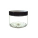 Tarro boca ancha PET con tapa de polipropileno negra