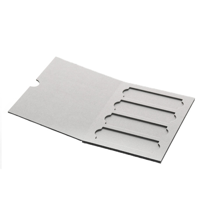 Archivador de cartón para portaobjetos 76×26 mm — capacidad para portaobjetos de 0,8-1,2 mm de grosor