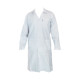 Bata de laboratorio hombre cuello solapa botones a presión blancos 6 cierres