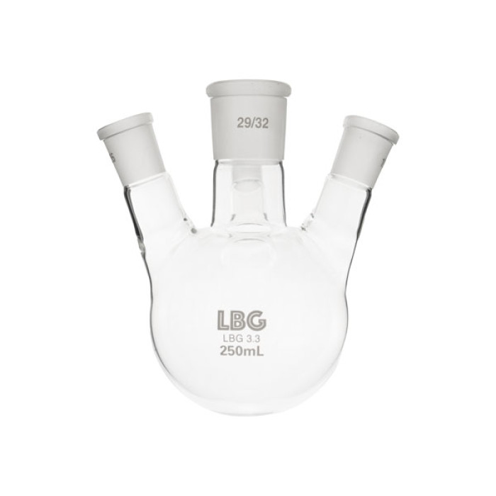 Matraz esférico con 4 bocas inclinadas esmeriladas borosilicato 3.3