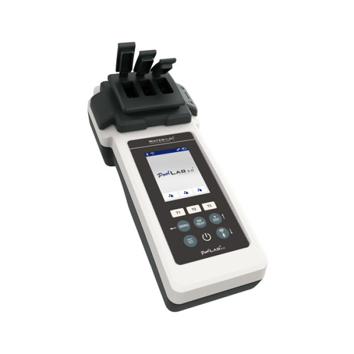 Fotómetro PoolLab 2.0 portátil 24 parámetros Bluetooth WiFi IP68 cubeta triple