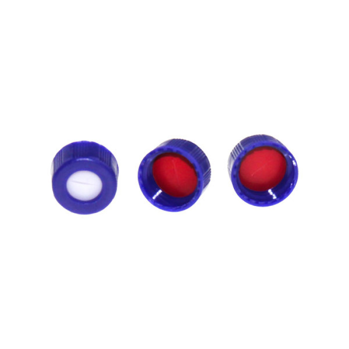Tapón roscado 9-425 polipropileno con septum silicona/PTFE unido para viales