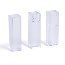 Cubeta UV desechable PMMA 4 caras transparentes paso de luz 10 mm espectrofotometría 280-800 nm