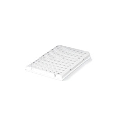 Placa blanca de 96 pocillos de perfil bajo con semi faldón