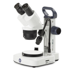 Estereoscopio Binocular EduBlue Euromex oculares WF10x cabezal 45° iluminación LED incidente y transmitida
