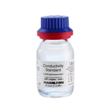 Disolución patrón de conductividad HAMILTON 706 µS/cm a 25ºC, ±2%. Certificado trazable NIST. 1x250 ml. Caducidad 18 meses.