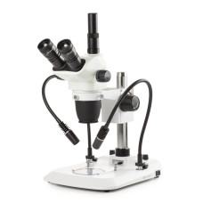 Estereoscopio Trinocular NexiusZoom EVO con iluminación LED incidente doble flexo y transmitida