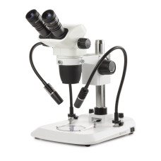 Estereoscopio Binocular NexiusZoom EVO Euromex cabezal 45° soporte columna iluminación incidente doble brazo LED