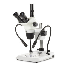 Estereoscopio Trinocular Euromex NexiusZoom EVO con iluminación LED incidente doble brazo y transmitida
