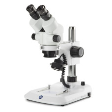 Estereoscopio Binocular Zoom 7x-45x con iluminación LED incidente y transmitida