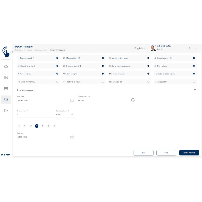 KERN EasyTouch SET-37 Export Manager