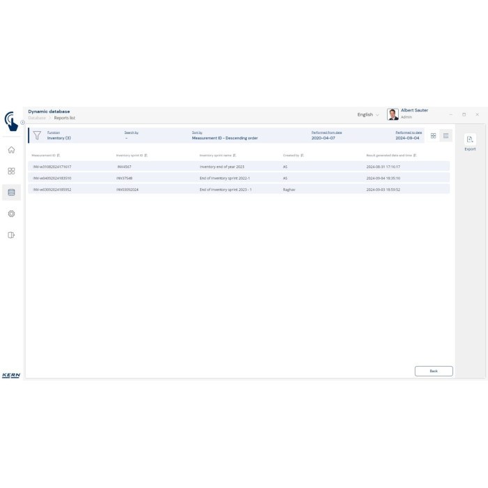 KERN EasyTouch SET-52 Inventory