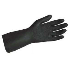 Guantes de neopreno flocados algodón 33 cm resistencia química ácidos y disolventes