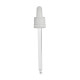 Dropper, DIN 18, white, ribbed, glass pipette, tamper evident, for 100ml pharma bottle