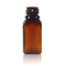 Frasco, 18/410, 15 ml, marrón, cuadrada, PET, solo para tapas